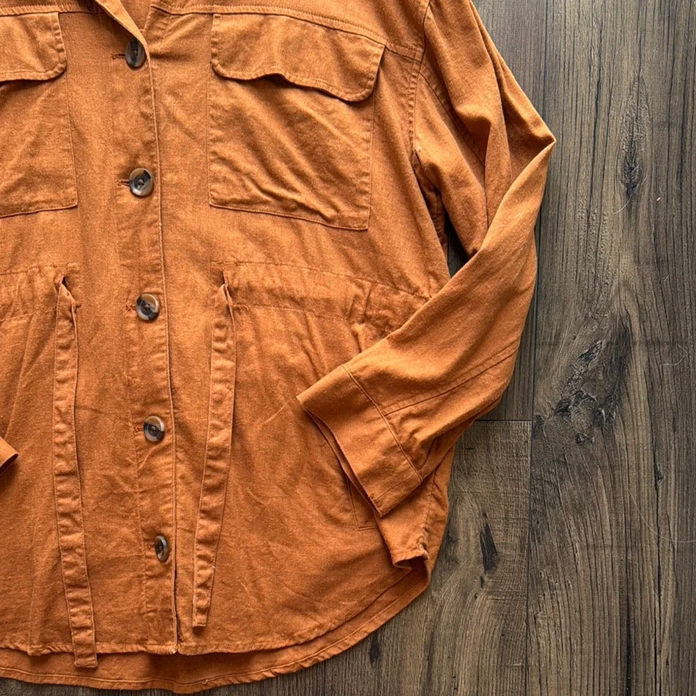 Rust Orange Button-up - Picture 3 of 6